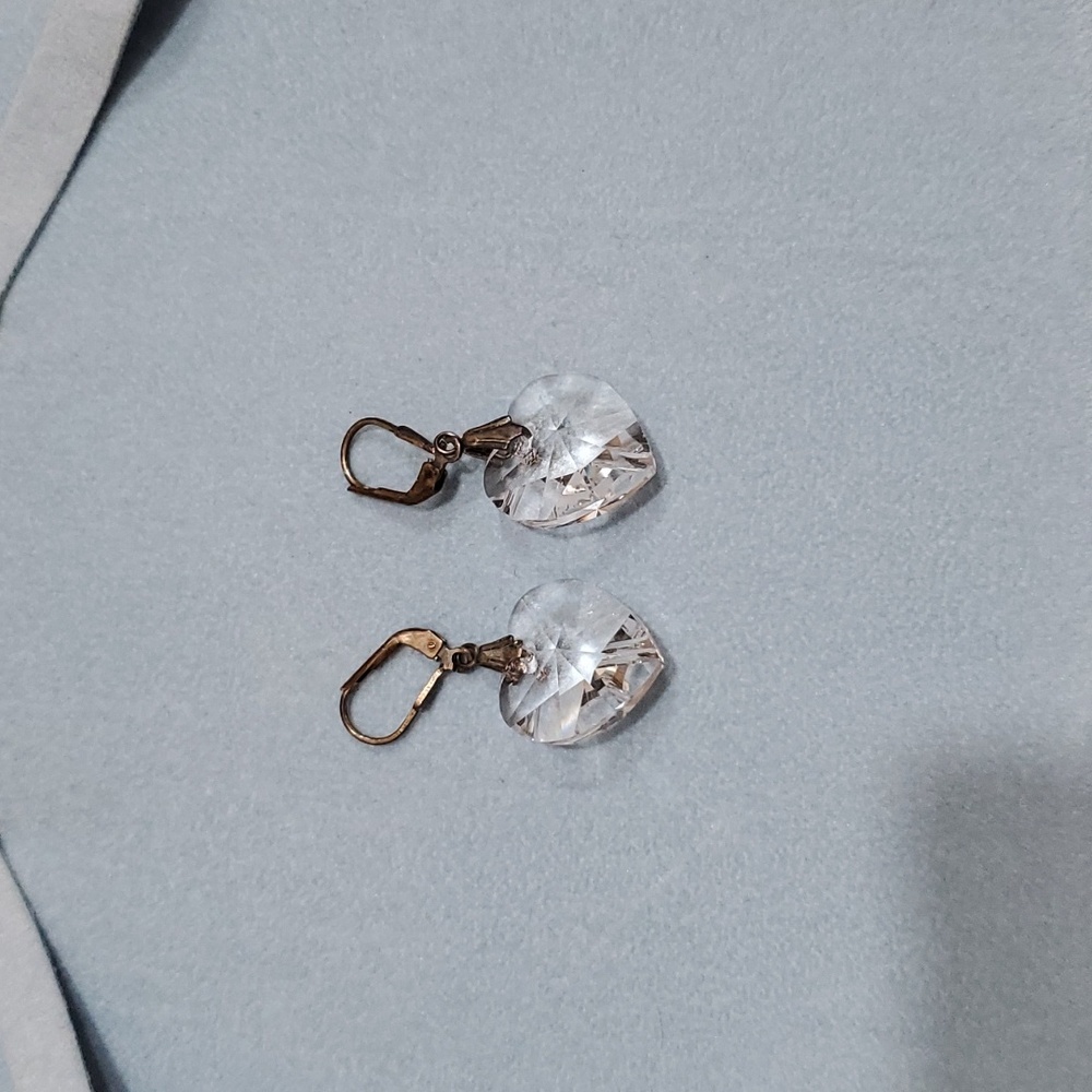 Crystal Heart Drop Earrings